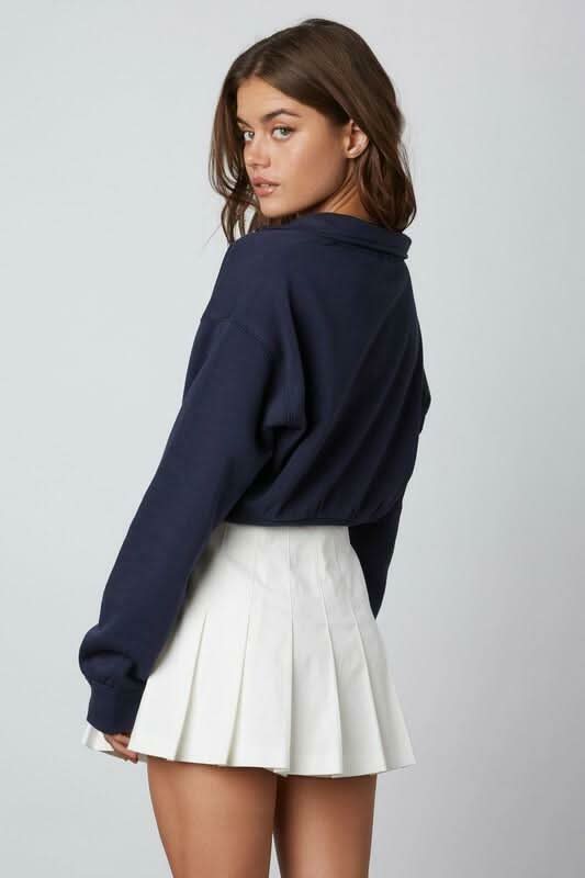 Varsity White Pleated Skort