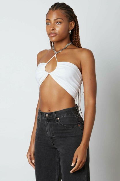 Summer Love White Halter Crop Top