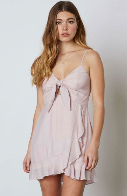 Tessa Lilac Tie-Front Mini Dress