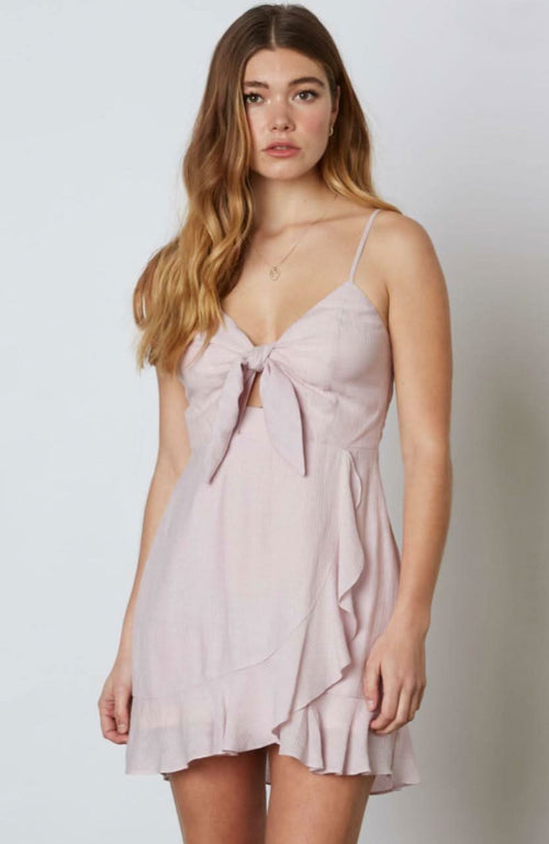 Tessa Lilac Tie-Front Mini Dress