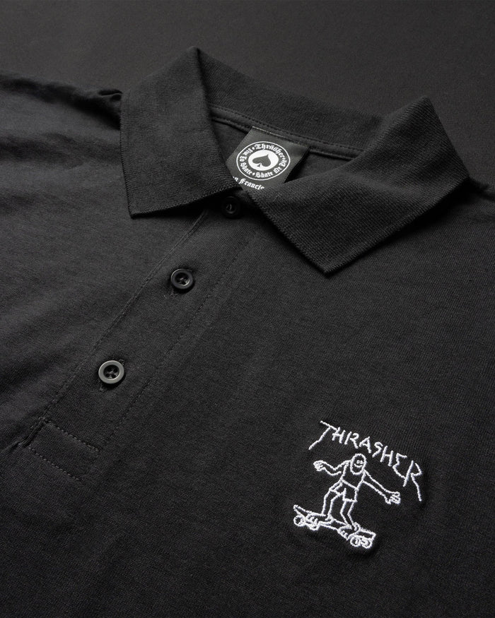 LITTLE GONZ EMBROIDERED - POLO - BLACK - Four Street