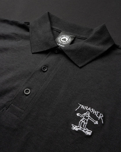 LITTLE GONZ EMBROIDERED - POLO - BLACK - Four Street