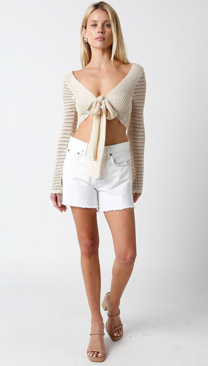 Sweet and Salty Natural Crochet Crop Top