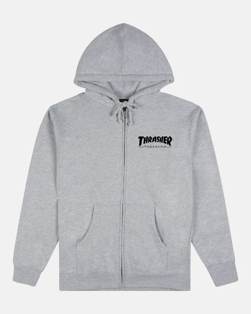 MAG LOGO - ZIP UP HOODIE - GREY - Four Street