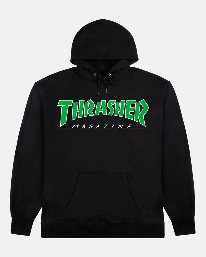 OUTLINED - HOODIE - BLACK / GREEN - Four Street