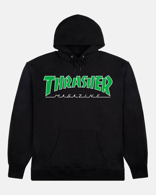 OUTLINED - HOODIE - BLACK / GREEN - Four Street