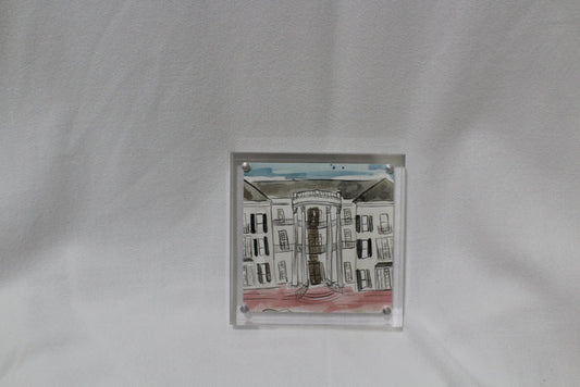 Phi Mu Acrylic Framed House Painting