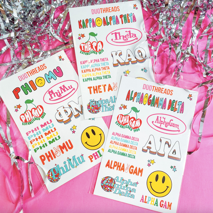 Pi Beta Phi Colorful Sticker Sheet