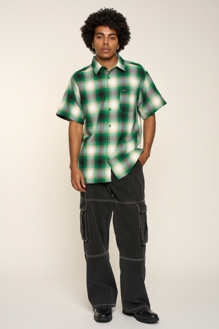 Plaid Short Sleeve Button Up Shirt G-Style USA