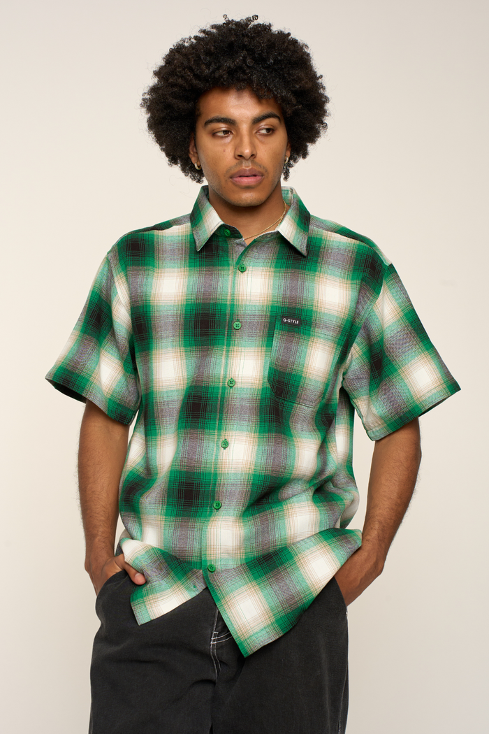 Plaid Short Sleeve Button Up Shirt G-Style USA