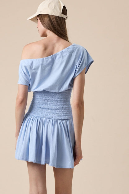 Roya Light Blue Drop Waist Mini