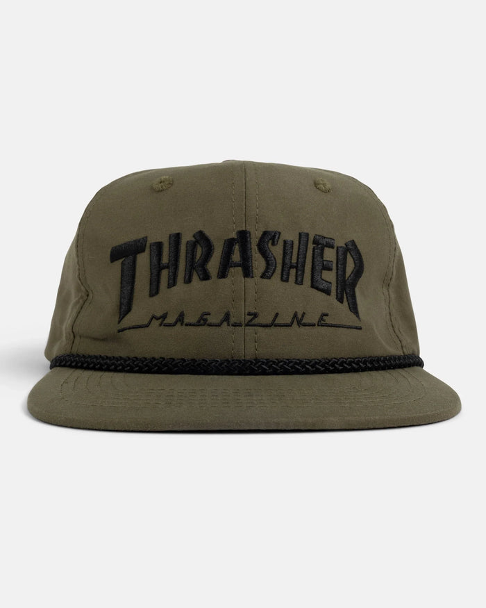 THRASHER - ROPE SNAPBACK - OLIVE/BLACK - Four Street