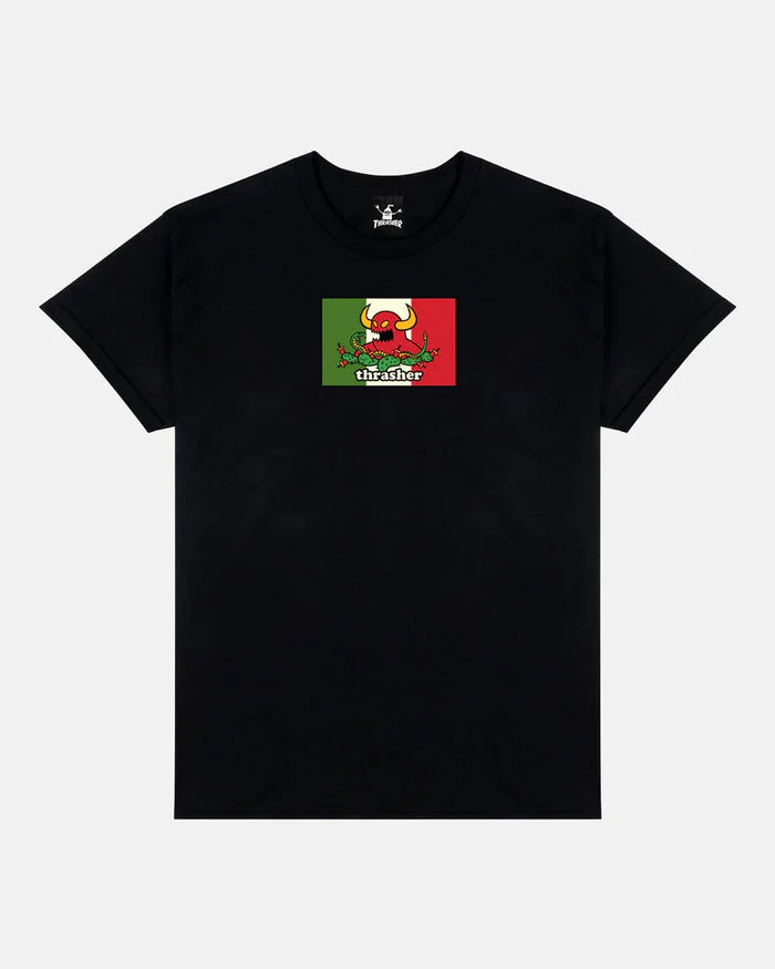 THRASHER X TOY MACHINE - HECHO - T-SHIRT - BLACK - Four Street