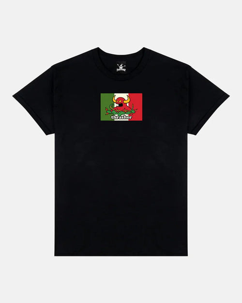 THRASHER X TOY MACHINE - HECHO - T-SHIRT - BLACK - Four Street
