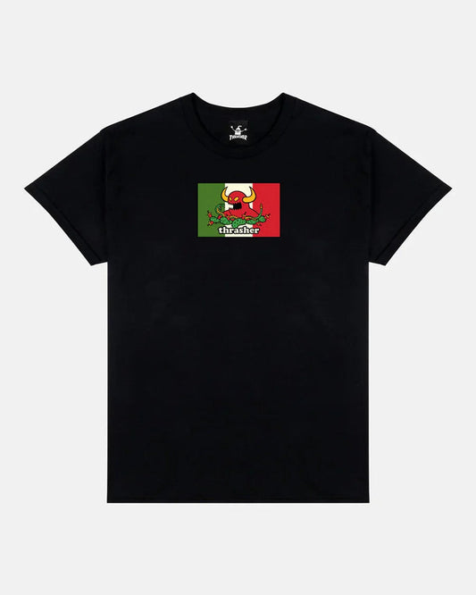 THRASHER X TOY MACHINE - HECHO - T-SHIRT - BLACK - Four Street