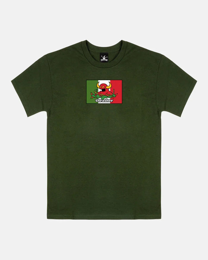 THRASHER X TOY MACHINE - HECHO - T-SHIRT - FOREST GREEN - Four Street