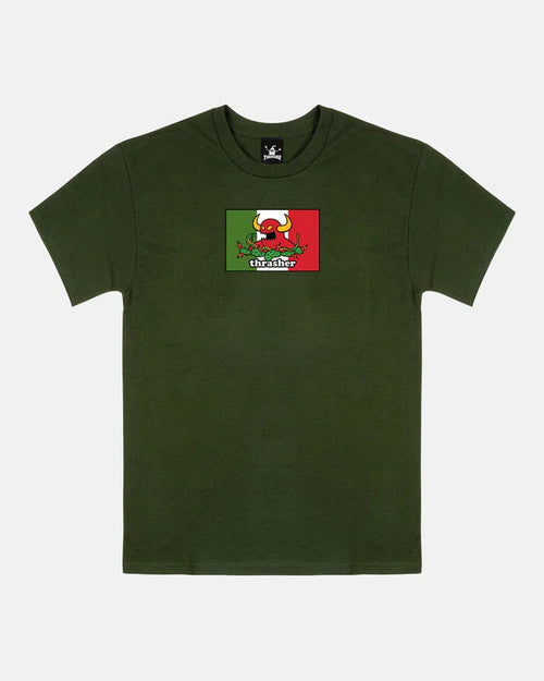 THRASHER X TOY MACHINE - HECHO - T-SHIRT - FOREST GREEN - Four Street
