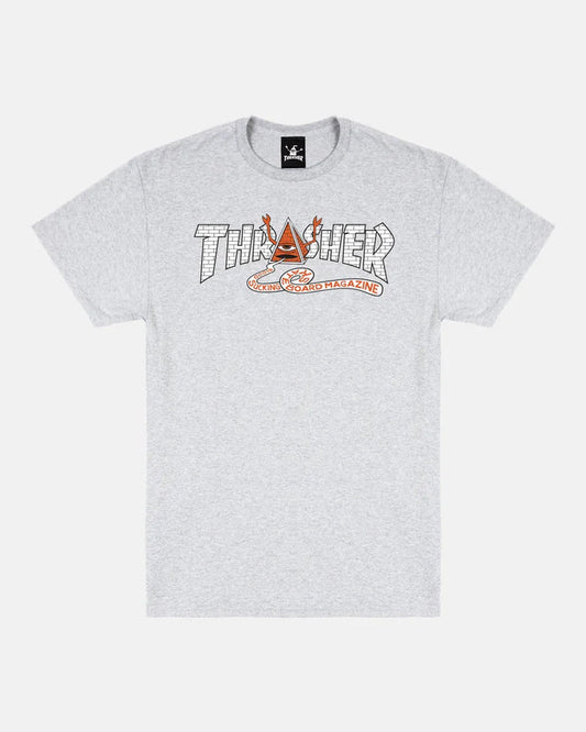 THRASHER X TOY MACHINE - PYRAMID - T-SHIRT - ASH GREY - Four Street