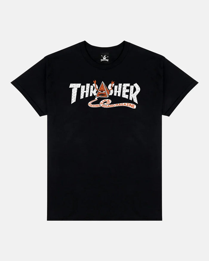 THRASHER X TOY MACHINE - PYRAMID - T-SHIRT - BLACK - Four Street