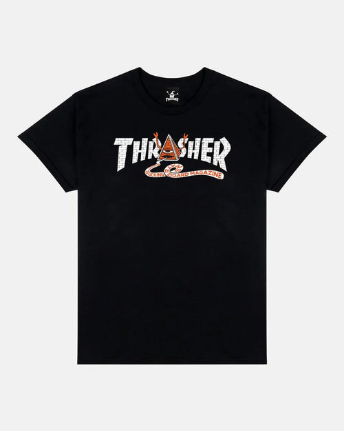 THRASHER X TOY MACHINE - PYRAMID - T-SHIRT - BLACK - Four Street