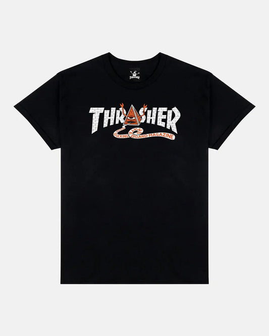 THRASHER X TOY MACHINE - PYRAMID - T-SHIRT - BLACK - Four Street