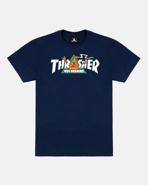 THRASHER X TOY MACHINE - VORTEX - T-SHIRT - NAVY - Four Street
