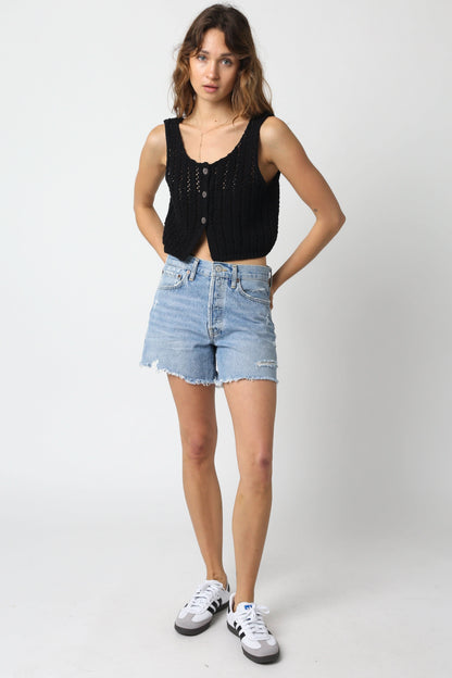 Valeria Black Sheer Sweater Top