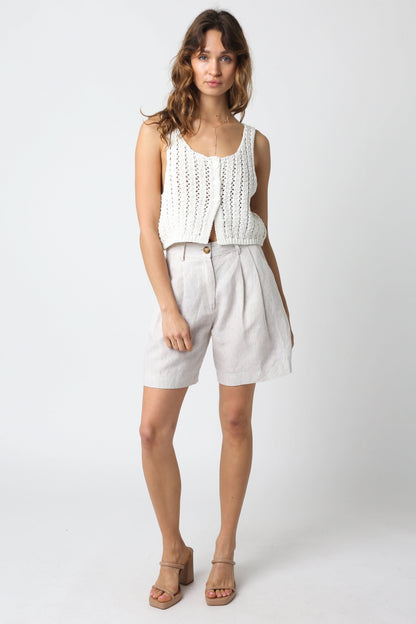 Valeria White Sheer Sweater Top