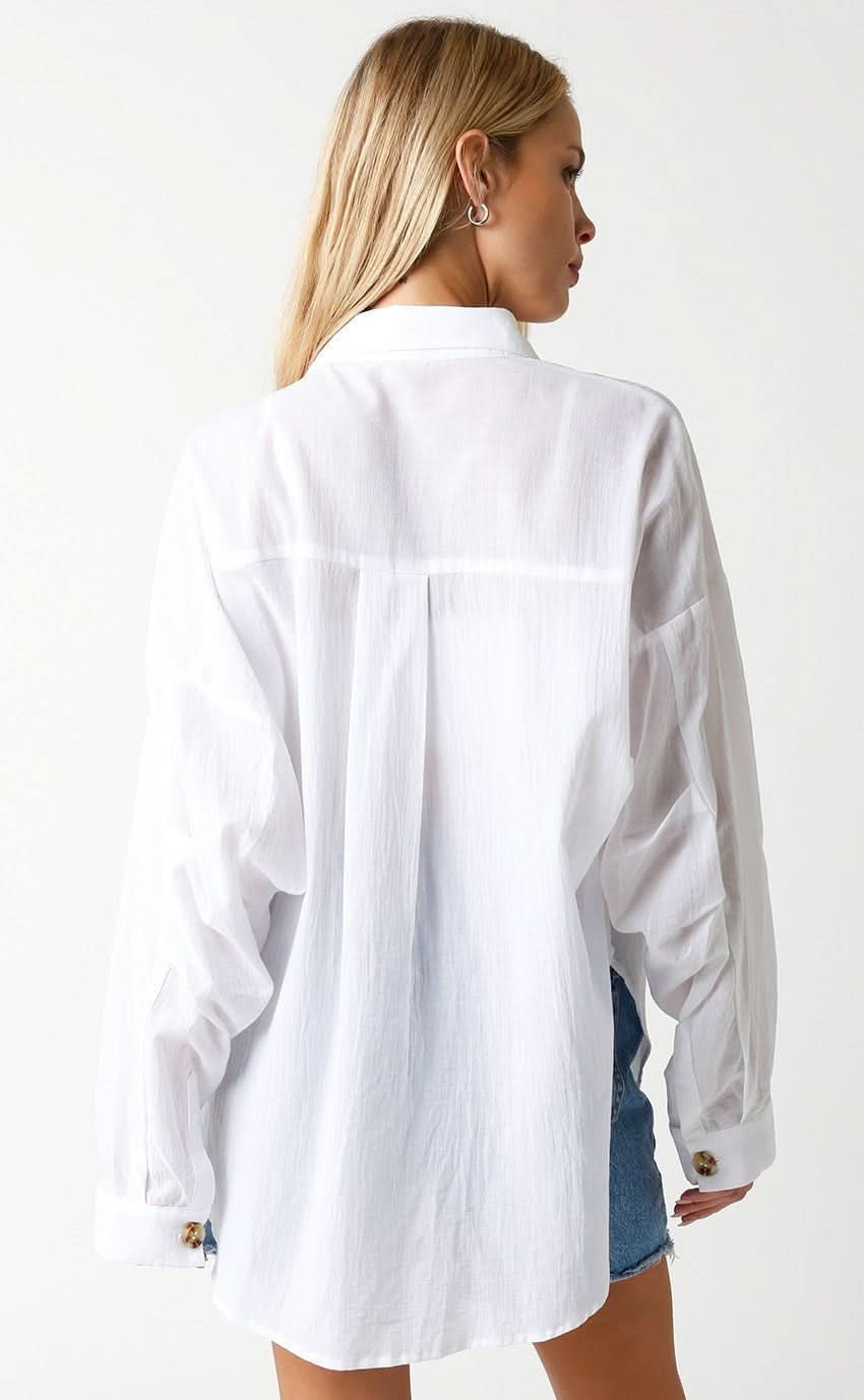 Renee White Button Down Top