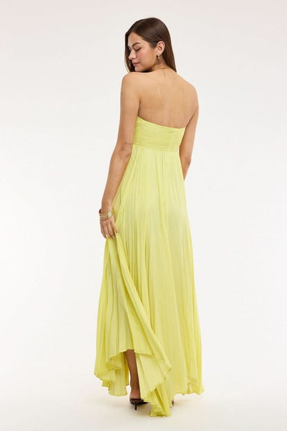 Willow Lime Strapless Maxi Dress