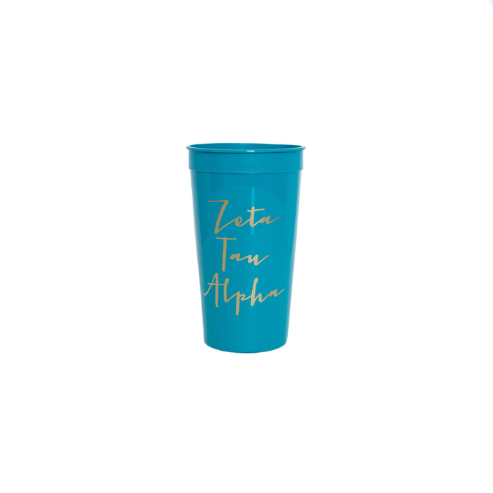 Zeta Tau Alpha Gold Foil Stadium Cup